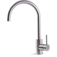 Prima+ Tiber Single Lever Round Kitchen Sink Mixer Tap - Stainless Steel