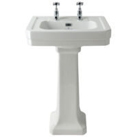 Bayswater Victrion Basin with Full Pedestal 550mm Wide 2 Tap Hole