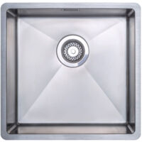 Prima+ R10 1.0 Bowl Undermount/Inset Kitchen Sink with Waste Kit 440mm L x 450mm W - Stainless Steel