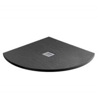 MX Minerals Jet Black Slate Effect Quadrant Shower Tray 900mm x 900mm