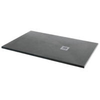 MX Minerals Ash Grey Slate Effect Rectangular Shower Tray 1200mm x 900mm