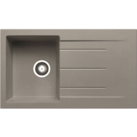 Prima+ Granite Compact 1 Bowl Inset Kitchen Sink 860mm L x 500mm W - Light Grey