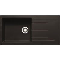 Prima+ Granite 1 Bowl Inset Kitchen Sink 1000mm L x 500mm W With Drainer - Black