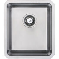 Prima+ R25 Compact 1.0 Bowl Undermount Kitchen Sink 450mm L x 390mm W - Stainless Steel