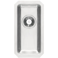 Prima+ R25 0.5 Bowl Undermount Kitchen Sink 450mm L x 234mm W - Stainless Steel