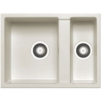 Prima+ Granite 1.5 Bowl Undermount Kitchen Sink 590mm L x 440mm W - White