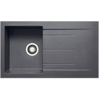 Prima+ Granite Compact 1 Bowl Inset Kitchen Sink 860mm L x 500mm W - Gun Metal