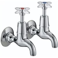 Bristan Value Crosshead Top Bib Taps - Chrome Plated