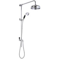 Hudson Reed Topaz Dual Exposed Mixer Shower with Shower Kit and Fixed Head - Black/Chrome