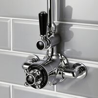 Hudson Reed Topaz Dual Exposed Mixer Shower with Shower Kit and Fixed Head - Black/Chrome