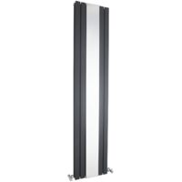 Hudson Reed Sloane Double Designer Vertical Radiator Mirror 1800mm H x 381mm W - Anthracite