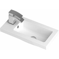 Hudson Reed Apollo Compact Wall Hung Vanity Unit and Basin 505mm Wide Gloss Grey 1 Tap Hole