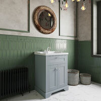 Hudson Reed Old London Floor Standing Vanity Unit with 1TH Basin 600mm Wide - Storm Grey