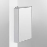 Nuie Mayford Corner Mirrored Bathroom Cabinet 650mm H x 459mm W - White