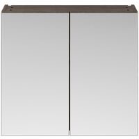 Nuie Athena Mirrored Cabinet (50/50) 800mm Wide - Brown Grey Avola