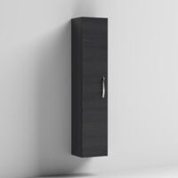 Nuie Athena Wall Hung 1-Door Tall Unit 300mm Wide - Charcoal Black