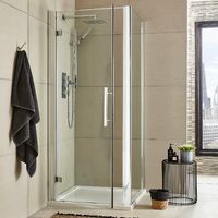 Hudson Reed Apex Hinged Shower Enclosure 700mm x 700mm with Tray - 8mm Glass