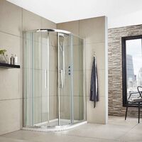 Hudson Reed Apex Offset Quadrant Shower Enclosure 900mm x 800mm with Tray LH - 8mm Glass