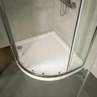 Nuie Pearlstone Offset Quadrant Right Handed Shower Tray 900mm x 800mm - White
