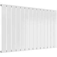 Reina Flat Single Designer Horizontal Radiator 600mm H x 1032mm W White