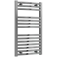 Reina Diva Curved Heated Towel Rail 800mm H x 450mm W Chrome