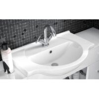 Nuie Saturn Combination Furniture Pack with Round Basin and WC Unit - 1 Tap Hole
