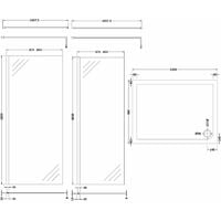 Nuie Walk-In Shower Enclosure 1200mm x 900mm (700mm+900mm Glass) with Tray
