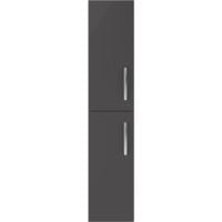 Nuie Athena Wall Hung 2-Door Tall Unit 300mm Wide - Gloss Grey