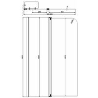 April Identiti2 Hinged Bath Screen with Fixed Panel 1400mm H x 900mm W - 6mm Glass