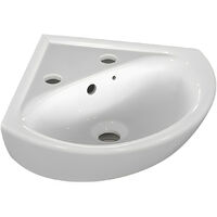 Armitage Shanks Sandringham 21 Wall Hung Corner Basin 480mm Wide - 2 Tap Hole