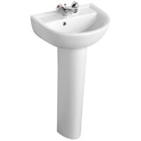 Armitage Shanks Sandringham 21 Basin with Full Pedestal 450mm Wide - 1 Tap Hole
