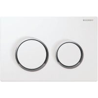 Geberit Kappa21 Dual Flush Plate - White/Gloss Chrome Plated