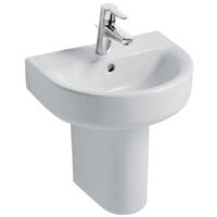 Ideal Standard Concept Arc Handrinse Basin and Semi Pedestal 450mm Wide 1 Tap Hole