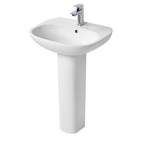 Ideal Standard Tesi Basin and Full Pedestal 600mm Wide 1 Tap Hole