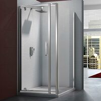 Merlyn 6 Series Pivot Shower Door 700mm Wide and 215mm Inline Panel - 8mm Glass