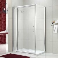 Merlyn 8 Series Infold Shower Door 700mm Wide and 150mm Inline Panel - 8mm Glass