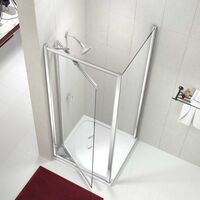 Merlyn 8 Series Infold Shower Door 1000mm with 1000mm x 800mm Tray - 8mm Glass