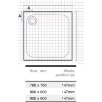 Merlyn Ionic Touchstone Square Shower Tray, 900mm x 900mm, White
