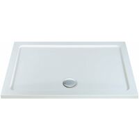 MX Elements Rectangular Shower Tray with Waste 900mm x 800mm Flat Top