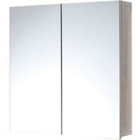Orbit 2-Door Mirrored Bathroom Cabinet 600mm H x 600mm W - Stainless Steel