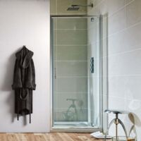Orbit A6 Pivot Shower Door 700mm Wide - 6mm Glass