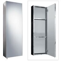 Verona Alcove Corner Mirrored Bathroom Cabinet 300mm Wide - Stainless Steel
