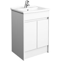 Vitra S50 Floor Standing Vanity Unit with Basin 600mm Wide Gloss White 1 Tap Hole