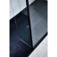Verona Designer Stone Rectangular Shower Tray 1100mm x 800mm - Black Slate Effect