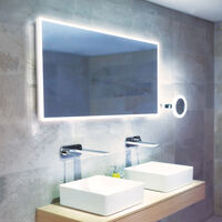 HiB Globe 120 Illuminated LED Bathroom Mirror 600mm H x 1200mm W
