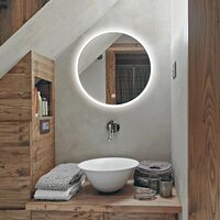 HiB Sphere 60 Round LED Bathroom Mirror 600mm Diameter