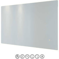 RAK Amethyst Landscape LED Mirror with Switch and Demister Pad 600mm H x 1000mm W Illuminated