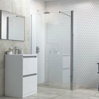 Signature Inca6 Wet Room Screen with Return Panel and Support Bar 1200mm Wide - 6mm Glass