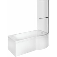 Signature Hermes Supercast P-Shaped Shower Bath with Front Panel and Screen 1675mm x 750mm/850mm RH