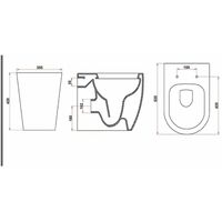 Signature Nazca Back to Wall Rimless Toilet 520mm Projection - Soft Close Seat